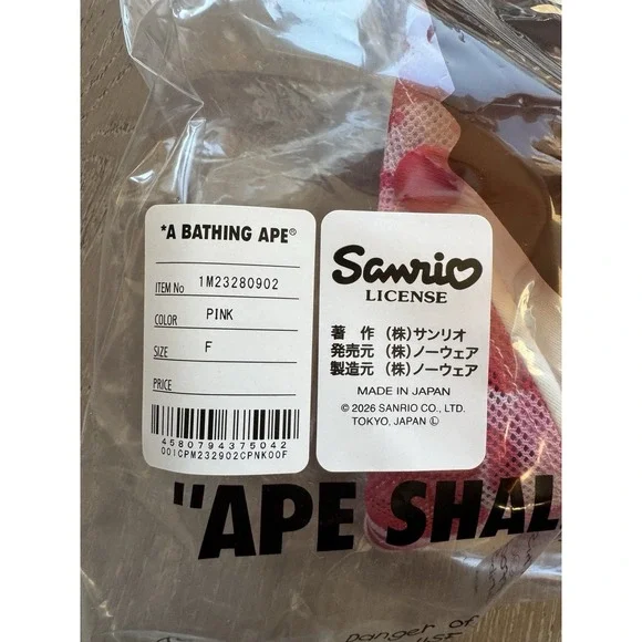 A BATHING APE Sanrio Hello Kitty ABC CAMO MESH CAP HAT Pink ONE SIZE ❤️✅ IN HAND - Picture 12 of 12
